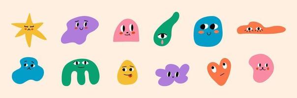 Set of abstract shape characters vector