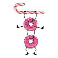 Hanging donuts characters design vector