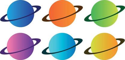 Gradient Planets Set Vector Illustration