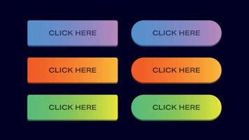 Click Here Gradient Colorful Buttons vector