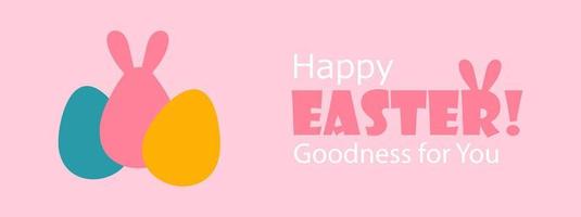 Happy Easter vector background with painted eggs