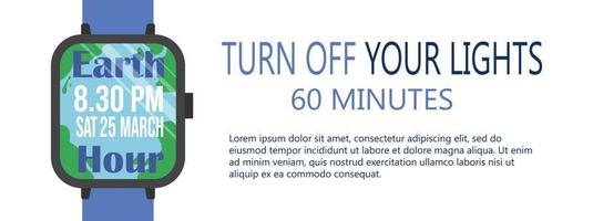 Earth hour Turn off the lights vector illustration