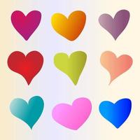 los corazones son diferentes en tamaño, color, diseño. diseño vectorial Día de San Valentín. vector