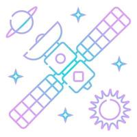 vector de icono de satélite en estilo de contorno. navegación, gps, señal de transmisión para web, ui, aplicación.