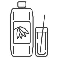 Oatmeal milk icon in outline style. Porridge in plastic container symbol. ereal and fast breakfast are shown. Oatmeal yogurt, ottage cheese, sour cream, kefir vector