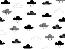 Cute Cloud pattern seamless in simple style. vector