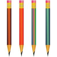 A set of colored Lead pencils Vector illustration on white background Free Vector