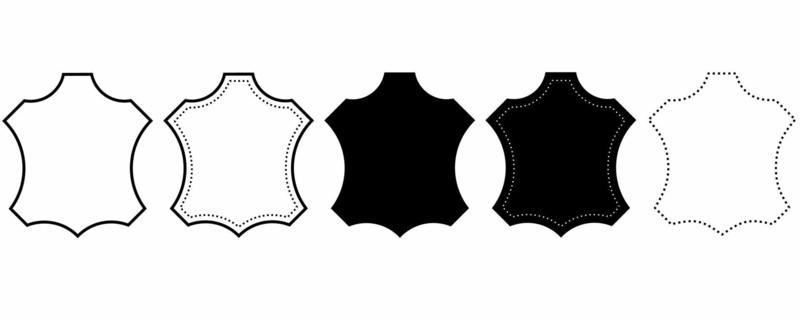 outline silhouette leather icon set isolated on white background
