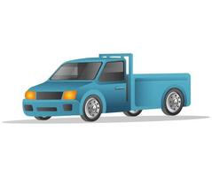 Flat isometric concept 3d illustration delivery truck pick up car vector