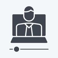 Icon Video Lesson. related to Education symbol. glyph style. simple design editable. simple illustration vector