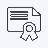 Icon Certificate. related to Education symbol. line style. simple design editable. simple illustration vector