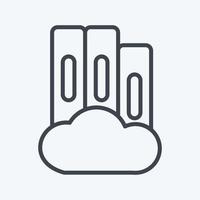 Icon Digital Library. related to Education symbol. line style. simple design editable. simple illustration vector