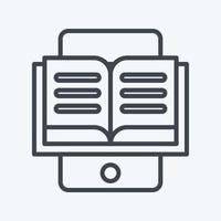 Icon E-Reading. related to Education symbol. line style. simple design editable. simple illustration vector