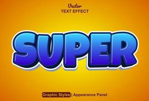 super text effect with graphic style and editable. vector