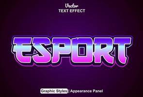 esport text effect with graphic style and editable. vector