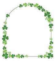 Vector Window-Frame Shape Clover Frame Illustration For St. Patricks Day Isolated On A White Background.