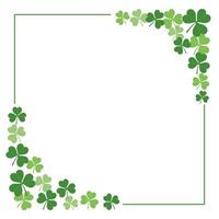 Vector Square Clover Frame Illustration For St. Patricks Day Isolated On A White Background With Text Space.