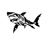 illustration vector graphic of tribal great white shark clipart