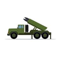 camión misil transporte militar guerra maquinaria tecnología vector ilustración.
