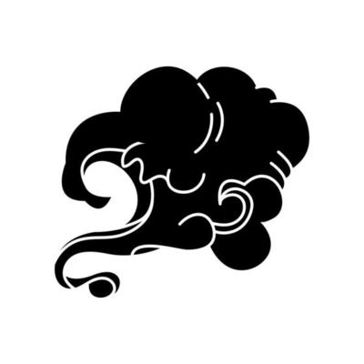 Black clouds of smoke and wave
