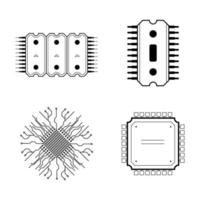 colección de microcircuito lineal vector