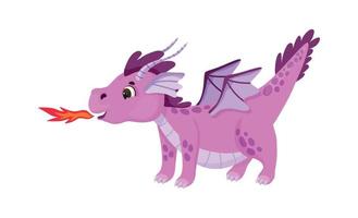 dragón en estilo de dibujos animados vector