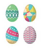 conjunto de huevos de pascua vector