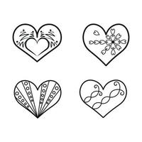 Set of hearts vector