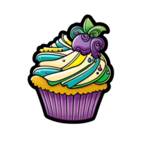 Color pancake for the Mardi Gras carnaval sticker illustration png