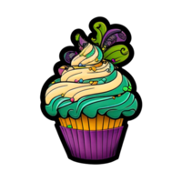 Color pancake for the Mardi Gras carnaval sticker illustration png