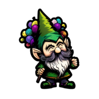 schattig dwergen mardi gras carnaval sticker png