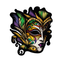 Female mask for the Mardi Gras carnaval sticker illustration png
