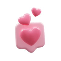 3D rendering heart love for valentine png