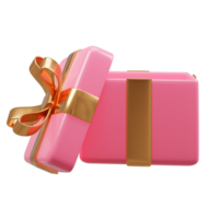 Caja de regalo linda de renderizado 3d png