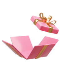 boîte-cadeau mignonne de rendu 3d png