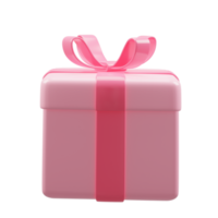 boîte-cadeau mignonne de rendu 3d png