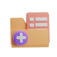 insurance object medical folder illustration 3d png