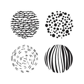 Set of Textured Circles with Patterns vector
