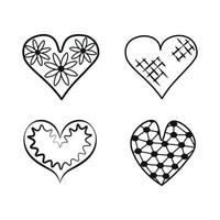 Set of hearts vector