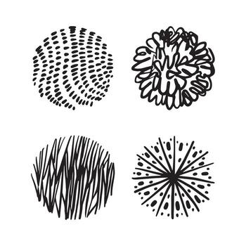 Set of Textured Circles with Patterns vector