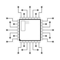 ilustración vectorial de microcircuito lineal vector