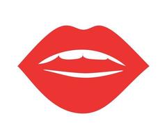 Vector illustration of women's Lips with Red Lipstick