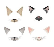 Set of Cat Masks vector