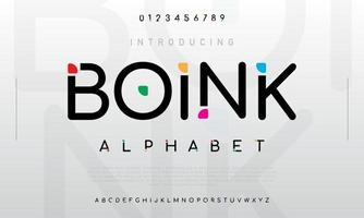 boink tipografía divertida abstracta simple de moda. fuente de tipo de logotipo urbano vector