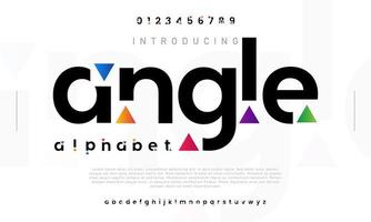ángulo simple logo tipo de letra tipografía urbano resumen fuente vector