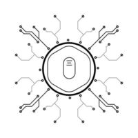 ilustración vectorial de microcircuito lineal vector