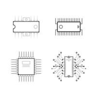 colección de microcircuito lineal vector