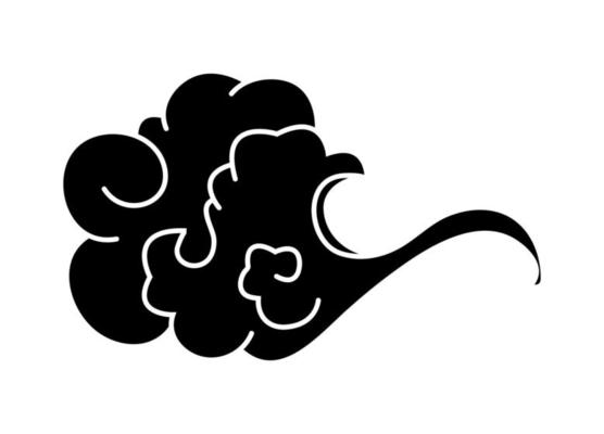 Black clouds of smoke and wave