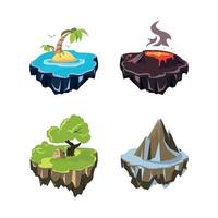 Set of Fantasy Islands vector