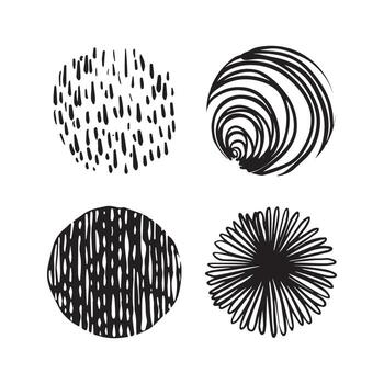 Set of Textured Circles with Patterns vector